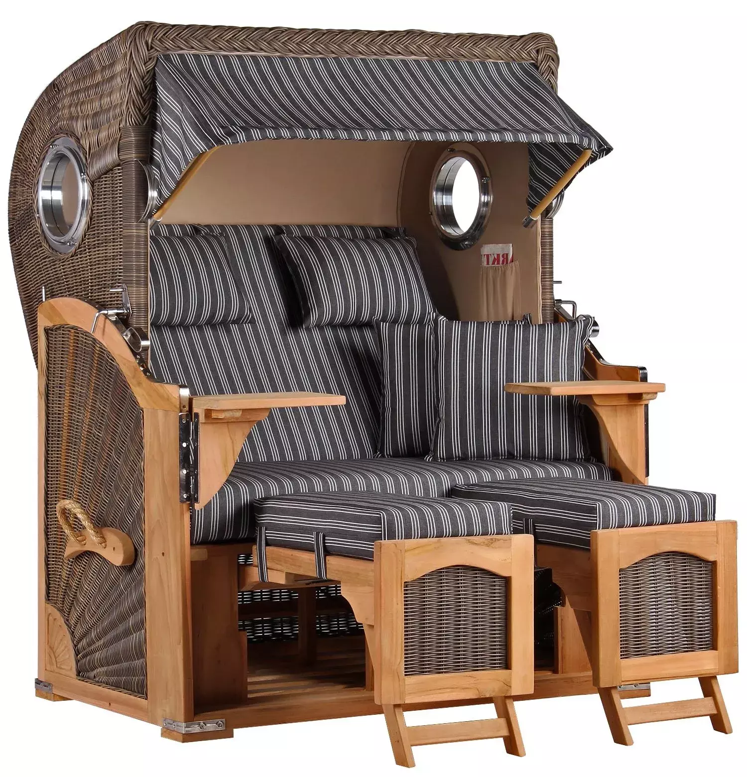 Strandkorb Amrum Teak PE Grey Dessin 500 3 Strandkorb Amrum Teak PE Grey Dessin 500