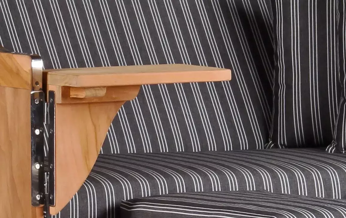 Strandkorb Amrum Teak PE Grey Dessin 500 5 Strandkorb Amrum Teak PE Grey Dessin 500 – Bild 3