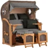 Strandkorb Amrum Teak PE Grey Dessin 504