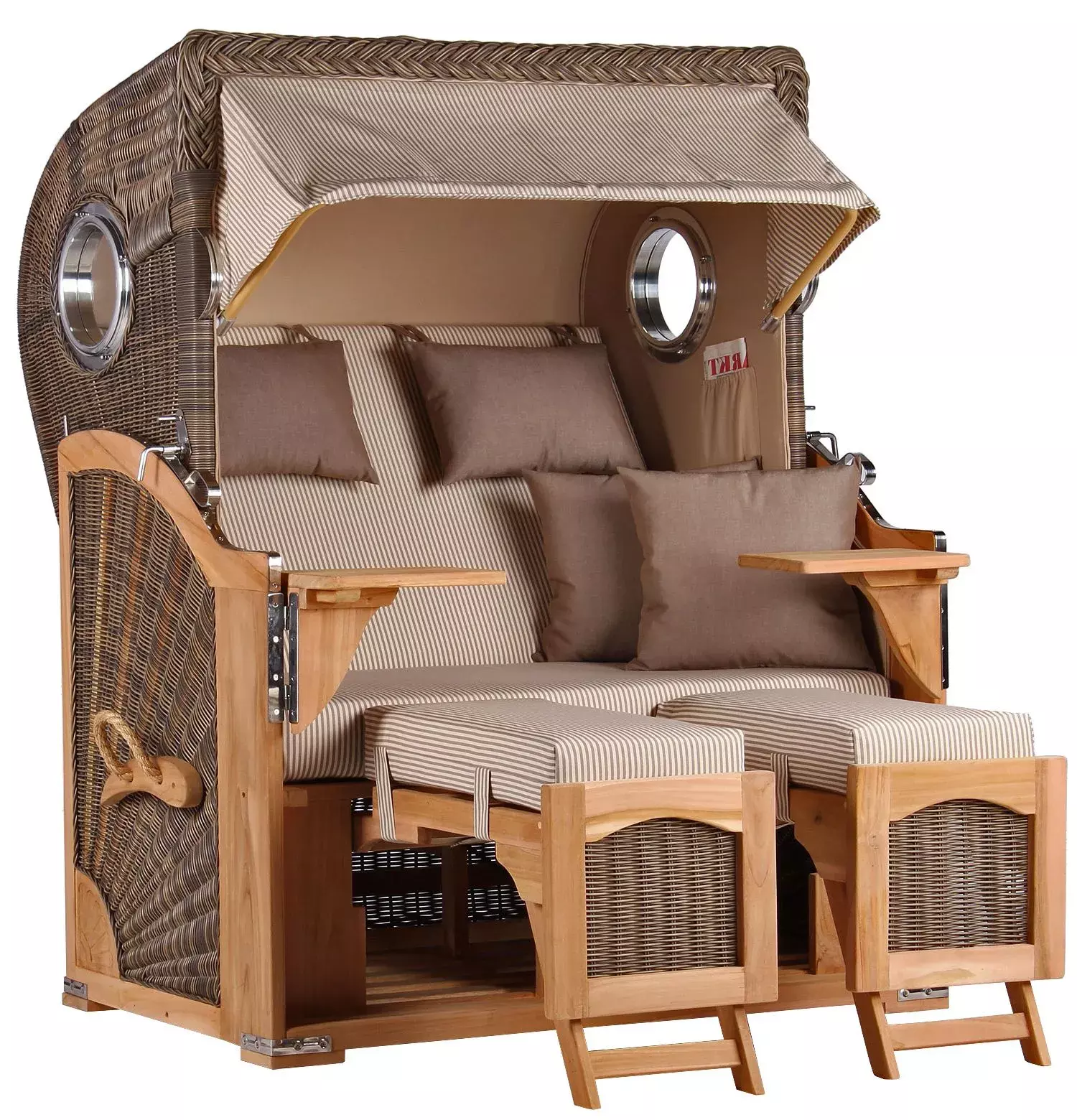 Strandkorb Amrum Teak PE Grey Dessin 510 3 Strandkorb Amrum Teak PE Grey Dessin 510