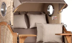 Strandkorb Amrum Teak PE Shell Dessin 534-KOMPLETTSET -Schemel Shop strandkorb amrum teak shell 534 sc01434 3yyszunnfyem7m