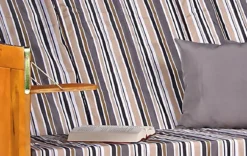 Strandkorb Baltic Dreisitzer PE Schwarz Dessin Oliv Grau -Schemel Shop strandkorb baltic dreisitzer natur schwarz oliv grau sc00760 1