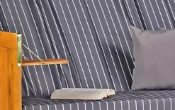 Strandkorb Baltic Dreisitzer PE Schwarz Dessin Royal Anthrazit -Schemel Shop strandkorb baltic dreisitzer natur schwarz royal anthrazit sc00527 1