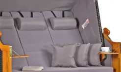 Strandkorb Baltic Dreisitzer PE Schwarz Dessin Uni Grau-KOMPLETTSET 10 Strandkorb Baltic Dreisitzer PE Schwarz Dessin Uni Grau-KOMPLETTSET -Schemel Shop strandkorb baltic dreisitzer pe schwarz uni grau 02320 2