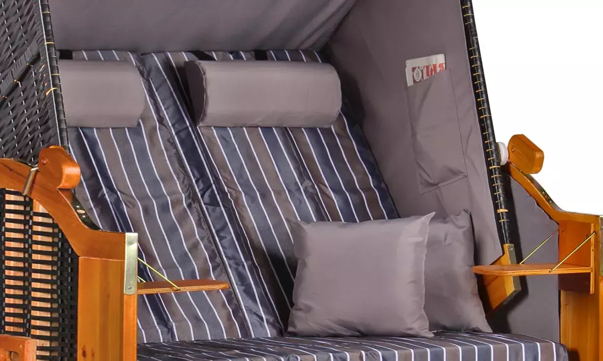 Strandkorb Baltic PE Schwarz Dessin Anthrazit Braun 4 Strandkorb Baltic PE Schwarz Dessin Anthrazit Braun – Bild 2