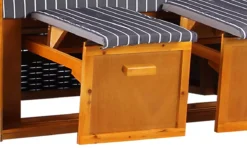 Strandkorb Baltic PE Schwarz Dessin Royal Anthrazit -Schemel Shop strandkorb baltic natur schwarz oliv grau royal sc00428 3