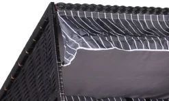 Strandkorb Baltic PE Schwarz Dessin Royal Anthrazit -Schemel Shop strandkorb baltic natur schwarz oliv grau royal sc00428 4