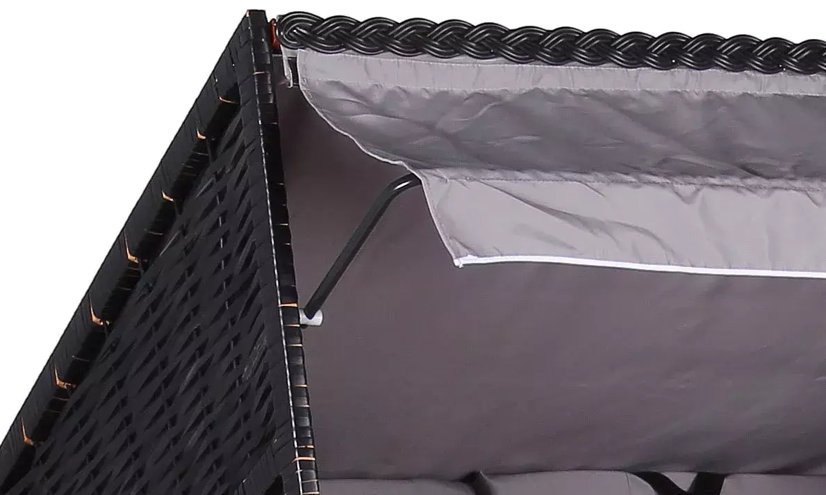 Strandkorb Baltic PE Schwarz Dessin Uni Grau 7 Strandkorb Baltic PE Schwarz Dessin Uni Grau – Bild 5