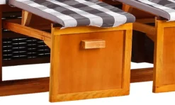 Strandkorb Baltic PE Schwarz Dessin Grau Kariert -Schemel Shop strandkorb baltic pe schwarz karo grau 02300 3