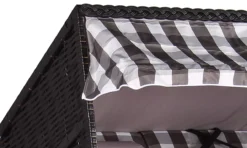 Strandkorb Baltic PE Schwarz Dessin Grau Kariert -Schemel Shop strandkorb baltic pe schwarz karo grau 02300 4