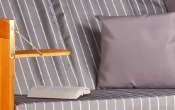 Strandkorb Baltic PE Schwarz Dessin Royal Grau -Schemel Shop strandkorb baltic pe schwarz royal grau mp02307 1