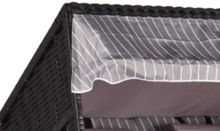 Strandkorb Baltic PE Schwarz Dessin Royal Grau -Schemel Shop strandkorb baltic pe schwarz royal grau mp02307 4