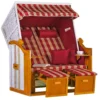 Strandkorb Baltic PE Weiß Dessin Karo Rot 1 Strandkorb Baltic PE Weiß Dessin Karo Rot -Schemel Shop strandkorb baltic weiss dessin karo rot sc00457