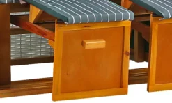 Strandkorb Baltic PE Weiß Dessin Royal Grün -Schemel Shop strandkorb baltic weiss dessin royal gruen sc00453 3