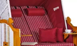 Strandkorb Baltic PE Weiß Dessin Royal Rot 8 Strandkorb Baltic PE Weiß Dessin Royal Rot -Schemel Shop strandkorb baltic weiss dessin royal rot sc00458 2