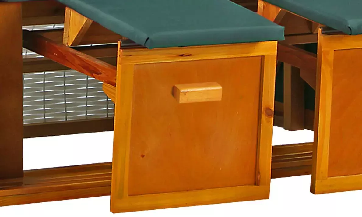 Strandkorb Baltic PE Weiß Dessin Uni Grün 6 Strandkorb Baltic PE Weiß Dessin Uni Grün – Bild 4