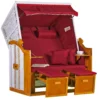 Strandkorb Baltic PE Weiß Dessin Uni Rot 2 Strandkorb Baltic PE Weiß Dessin Uni Rot -Schemel Shop strandkorb baltic weiss dessin uni rot sc00455