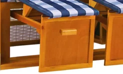 Strandkorb Baltic PE Weiß Dessin Karo Blau -Schemel Shop strandkorb baltic weiss uni karo blau sc00447 3mj9zg9fs4tis8