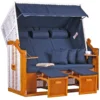 Strandkorb Baltic Dreisitzer PE Weiß Dessin Uni Blau 2 Strandkorb Baltic Dreisitzer PE Weiß Dessin Uni Blau -Schemel Shop strandkorb dreisitzer natur weiss uni blau sc00640 1