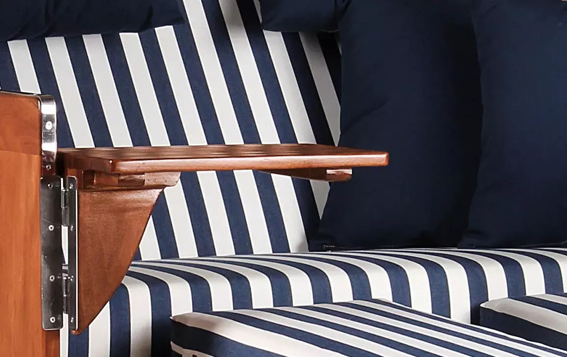 Strandkorb Norderney Mahagoni Bullauge PE Grey Dessin 518 5 Strandkorb Norderney Mahagoni Bullauge PE Grey Dessin 518 – Bild 3