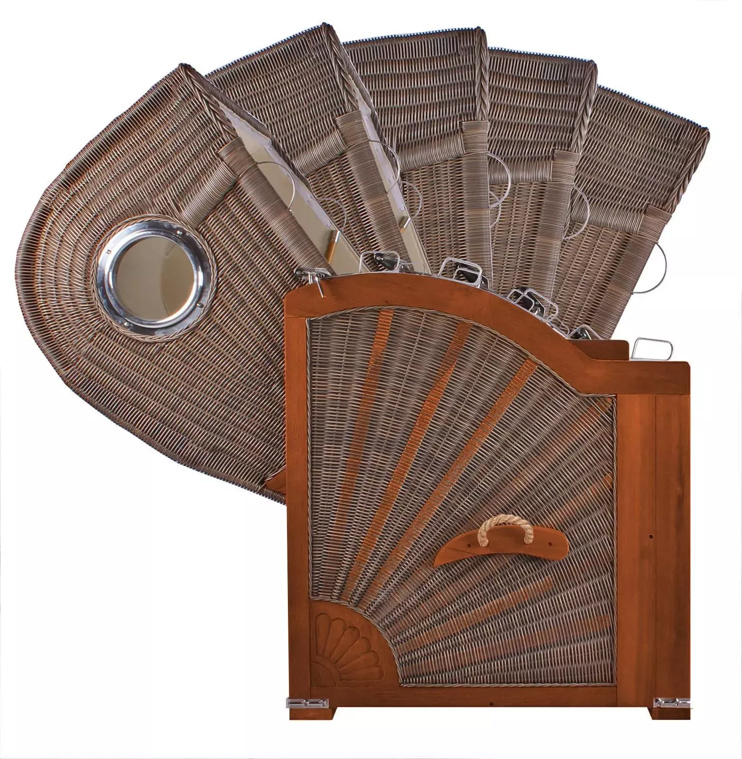 Strandkorb Norderney Mahagoni Bullauge PE Grey Dessin 545 10 Strandkorb Norderney Mahagoni Bullauge PE Grey Dessin 545 – Bild 8