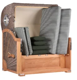 Strandkorb Norderney Teak Bullauge PE Grey Dessin 504 -Schemel Shop strandkorb norderney teak bullauge grey dessin504 mp01704 2
