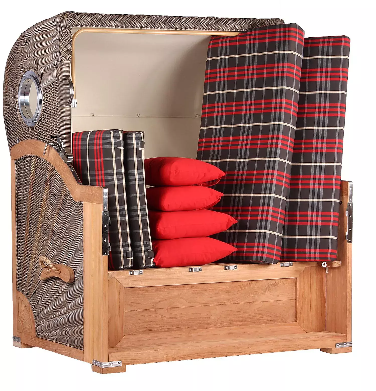 Strandkorb Norderney Teak Bullauge PE Grey Dessin 529 6 Strandkorb Norderney Teak Bullauge PE Grey Dessin 529 – Bild 4