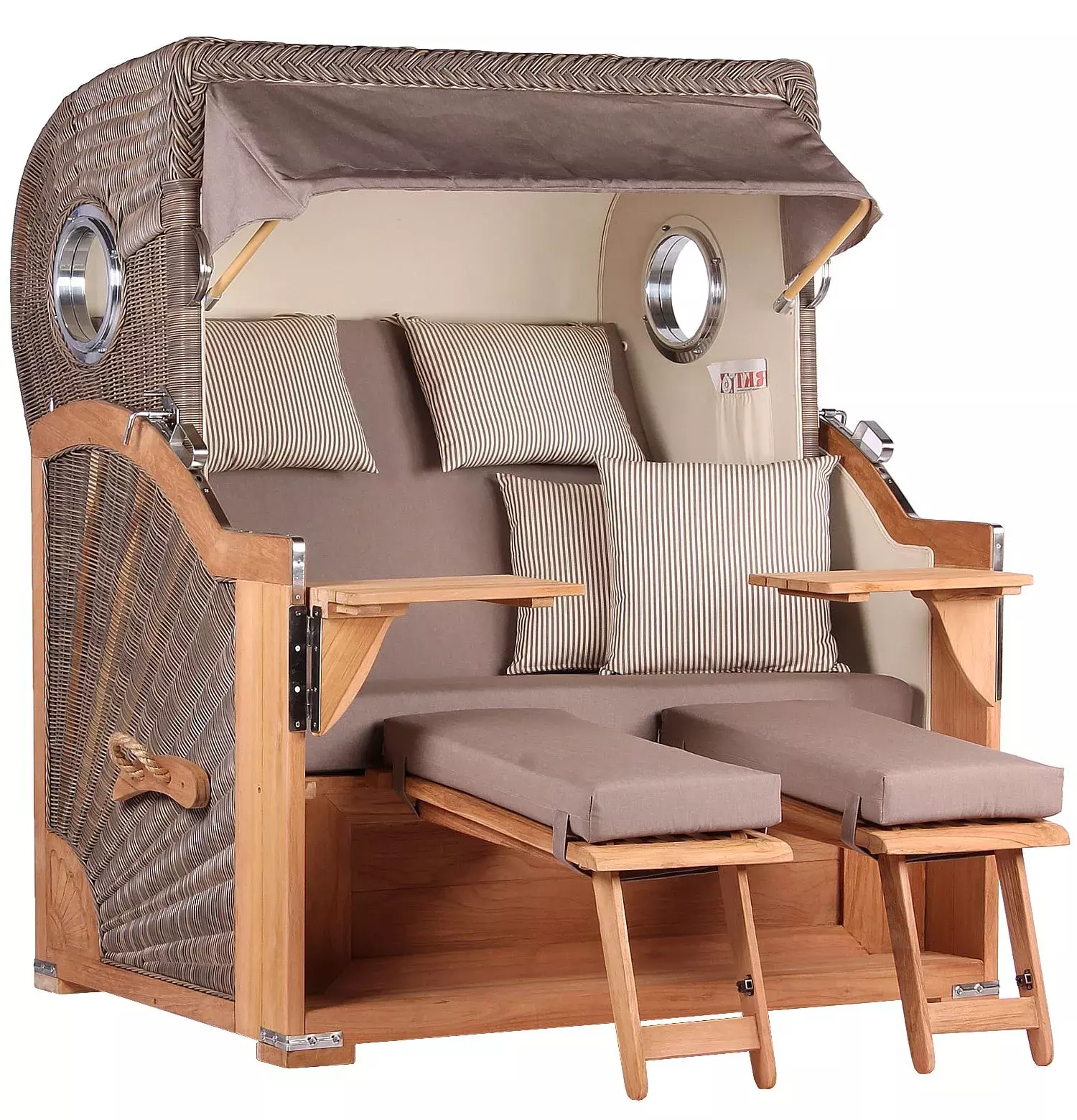 Strandkorb Norderney Teak Bullauge PE Grey Dessin 534 3 Strandkorb Norderney Teak Bullauge PE Grey Dessin 534