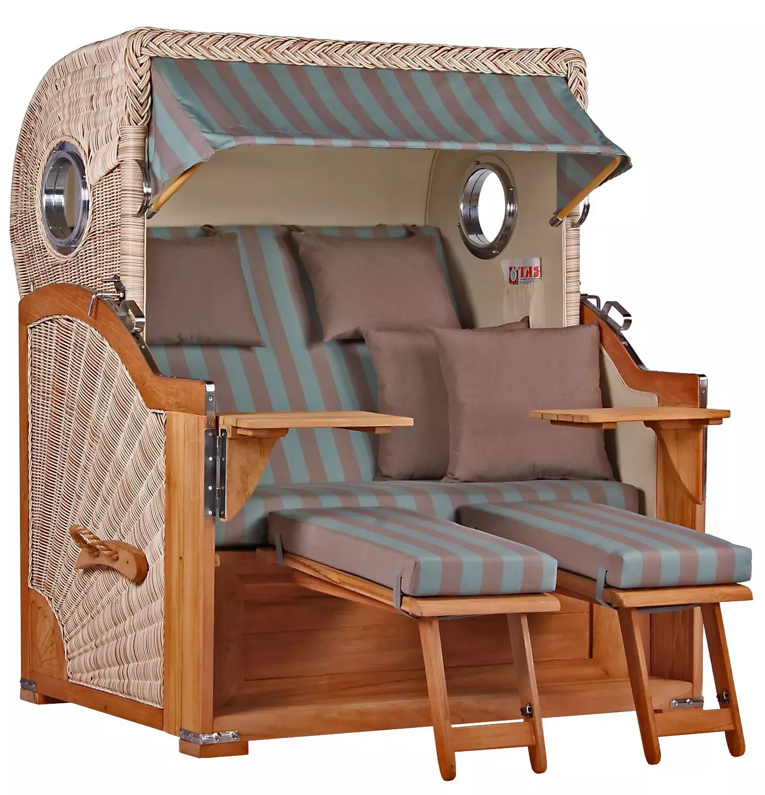 Strandkorb Norderney Teak Bullauge PE Shell Dessin 520 3 Strandkorb Norderney Teak Bullauge PE Shell Dessin 520