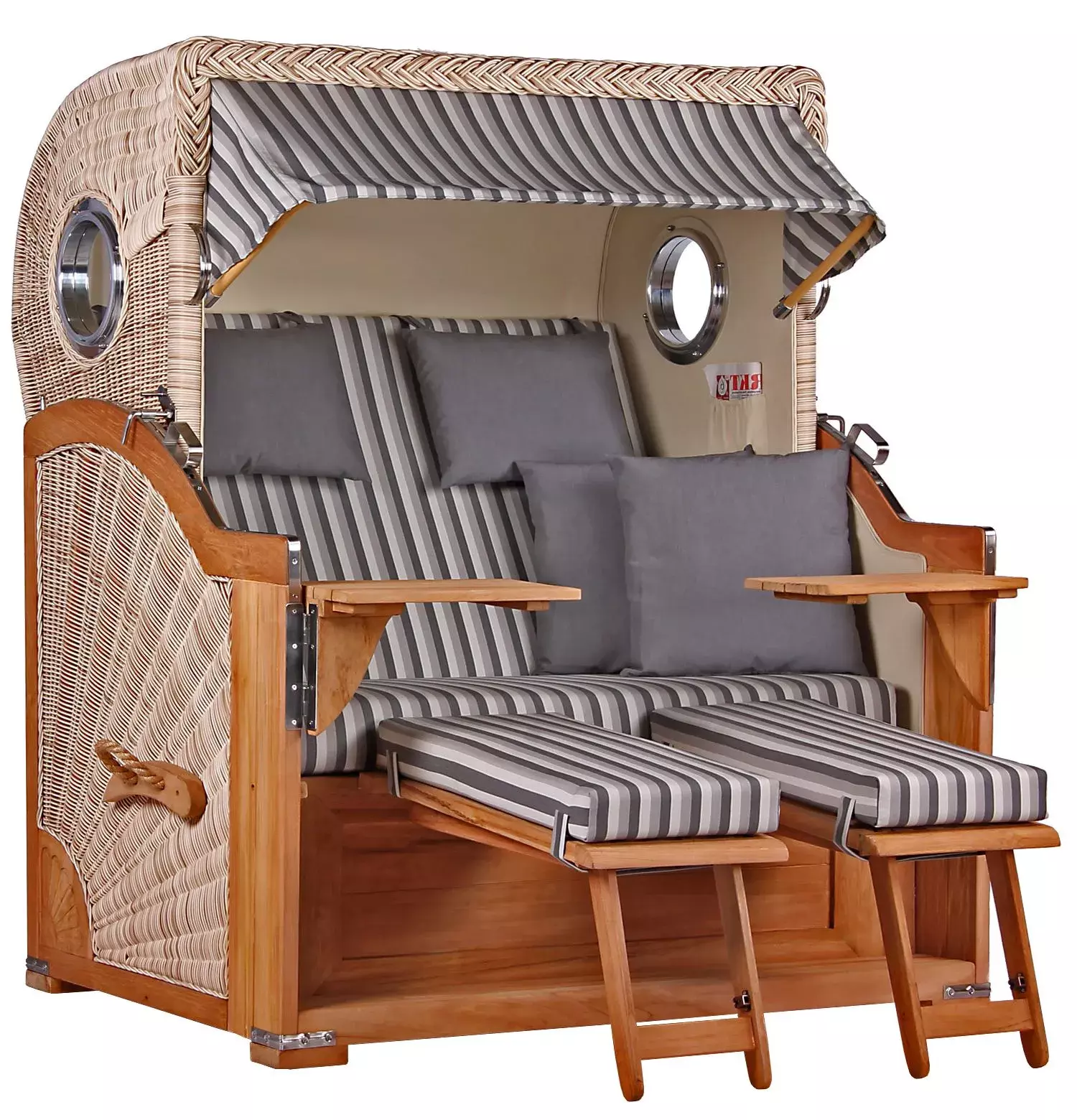 Strandkorb Norderney Teak Bullauge PE Shell Dessin 545 3 Strandkorb Norderney Teak Bullauge PE Shell Dessin 545