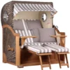 Strandkorb Norderney Teak Bullauge PE Grey Dessin 513
