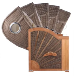 Strandkorb Norderney Teak Bullauge PE Grey Dessin 522 -Schemel Shop strandkorb norderney teak lifter system greynqodukt0leffu 1