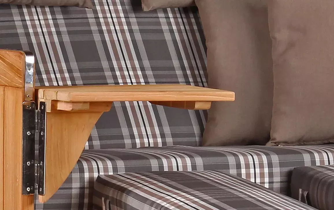 Strandkorb Norderney Teak Bullauge PE Shell Dessin 522 5 Strandkorb Norderney Teak Bullauge PE Shell Dessin 522 – Bild 3