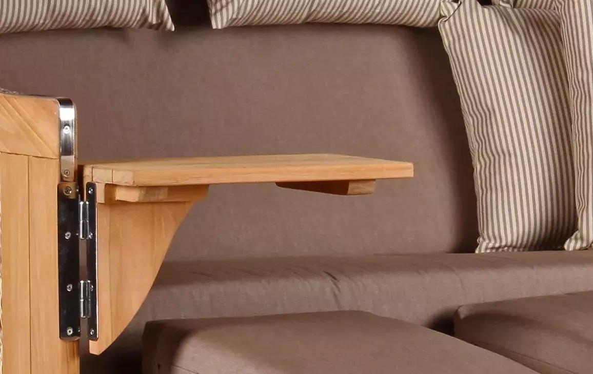 Strandkorb Norderney XXL Teak Bullauge PE Shell Dessin 534 5 Strandkorb Norderney XXL Teak Bullauge PE Shell Dessin 534 – Bild 3