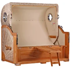 Strandkorb Norderney XXL Teak Bullauge PE Shell Dessin 522 -Schemel Shop strandkorb norderney xxl teak shell ohne polstertokcfha9jg6wi 3