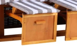 Strandkorb Baltic PE Schwarz Dessin Grau Weiss -Schemel Shop strandkorb ostsee pe schwarz grau weiss 02400 3