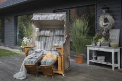 Strandkorb Schleswig Pinie Braun PE Mokka Dessin 555 10 Strandkorb Schleswig Pinie Braun PE Mokka Dessin 555 -Schemel Shop strandkorb schleswig grey variante1 bl02363 1