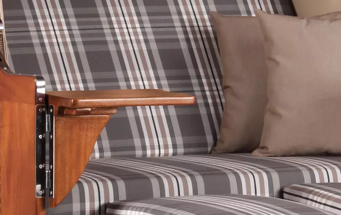 Strandkorb Spiekeroog Mahagoni PE Grey Dessin 522 5 Strandkorb Spiekeroog Mahagoni PE Grey Dessin 522 – Bild 3