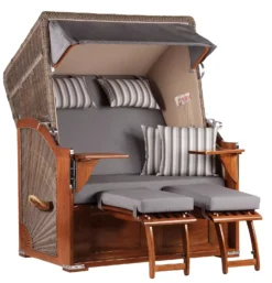 Strandkorb Spiekeroog Mahagoni PE Grey Dessin 544