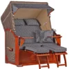 Strandkorb Spiekeroog Mahagoni PE Grey Dessin 500 -Schemel Shop strandkorb spiekeroog mahagoni grey dessin500 gw01100 1