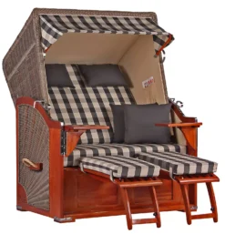 Strandkorb Spiekeroog Mahagoni PE Grey Dessin 505