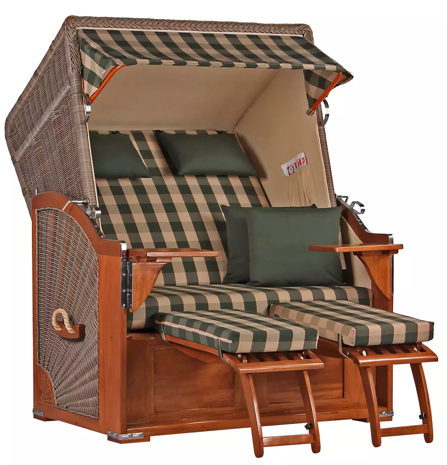 Strandkorb Spiekeroog Mahagoni PE Grey Dessin 506 3 Strandkorb Spiekeroog Mahagoni PE Grey Dessin 506