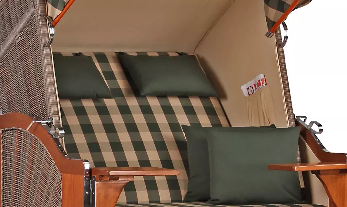 Strandkorb Spiekeroog Mahagoni PE Grey Dessin 506 4 Strandkorb Spiekeroog Mahagoni PE Grey Dessin 506 – Bild 2