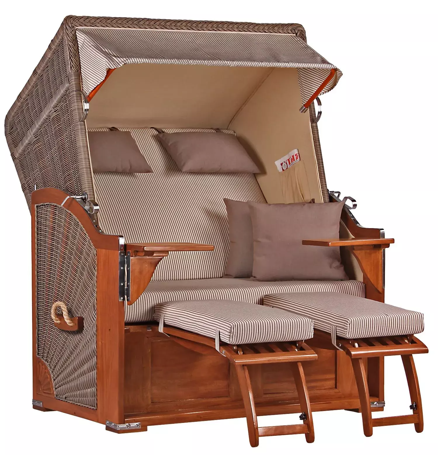 Strandkorb Spiekeroog Mahagoni PE Grey Dessin 510 3 Strandkorb Spiekeroog Mahagoni PE Grey Dessin 510