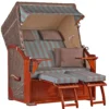 Strandkorb Spiekeroog Mahagoni PE Grey Dessin 520 -Schemel Shop strandkorb spiekeroog mahagoni grey dessin520 gw01117 1