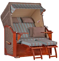 Strandkorb Spiekeroog Mahagoni PE Grey Dessin 520