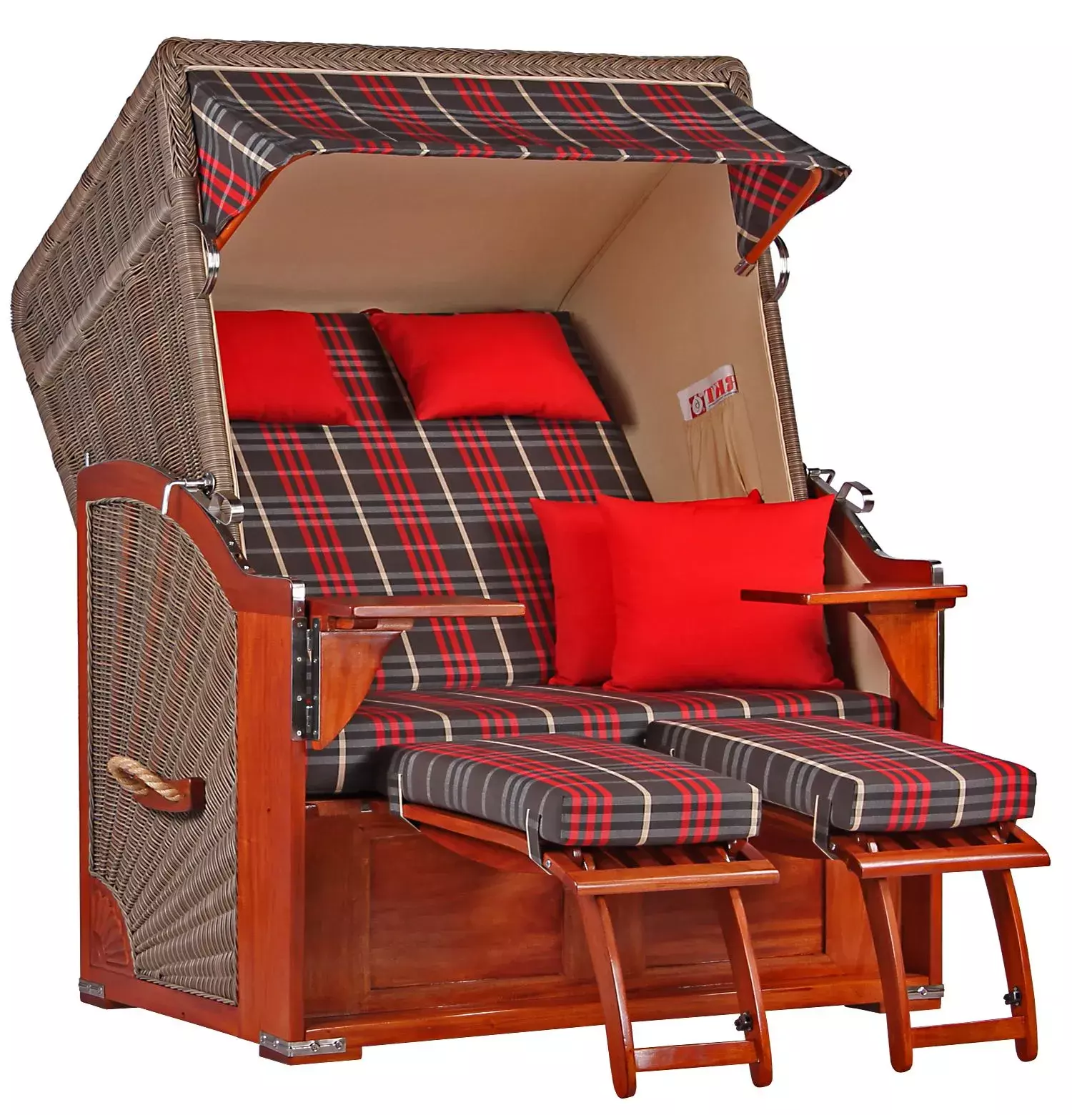 Strandkorb Spiekeroog Mahagoni PE Grey Dessin 529 3 Strandkorb Spiekeroog Mahagoni PE Grey Dessin 529