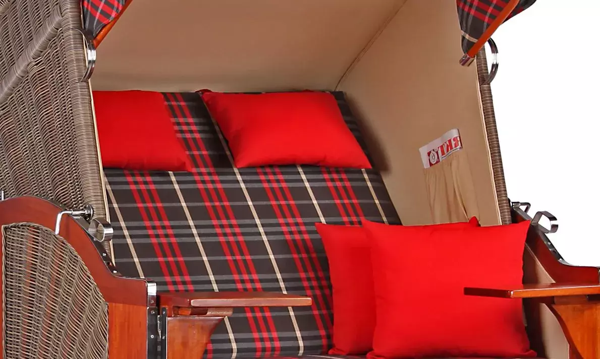 Strandkorb Spiekeroog Mahagoni PE Grey Dessin 529 4 Strandkorb Spiekeroog Mahagoni PE Grey Dessin 529 – Bild 2