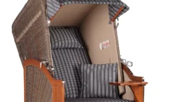 Strandkorb Spiekeroog Single Mahagoni PE Grey Dessin 500-KOMPLETTSET -Schemel Shop strandkorb spiekeroog single mahagoni grey 500 sc01880 3