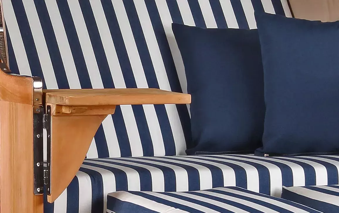 Strandkorb Spiekeroog Teak PE Grey Dessin 518 5 Strandkorb Spiekeroog Teak PE Grey Dessin 518 – Bild 3